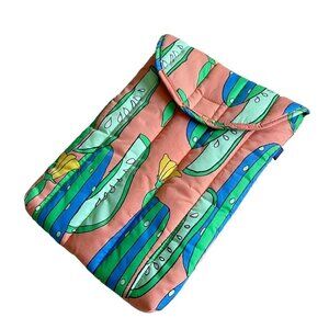 BAGGU Exclusive Quilted Cucumbers Collage Puffy Laptop Sleeve 13 inches HTF